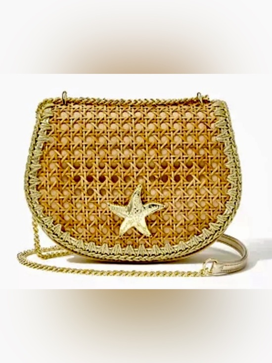 Lilly Pulitzer Handbags - Lilly Pulitzer NWT La Concha Cane Crossbody Bag Natural